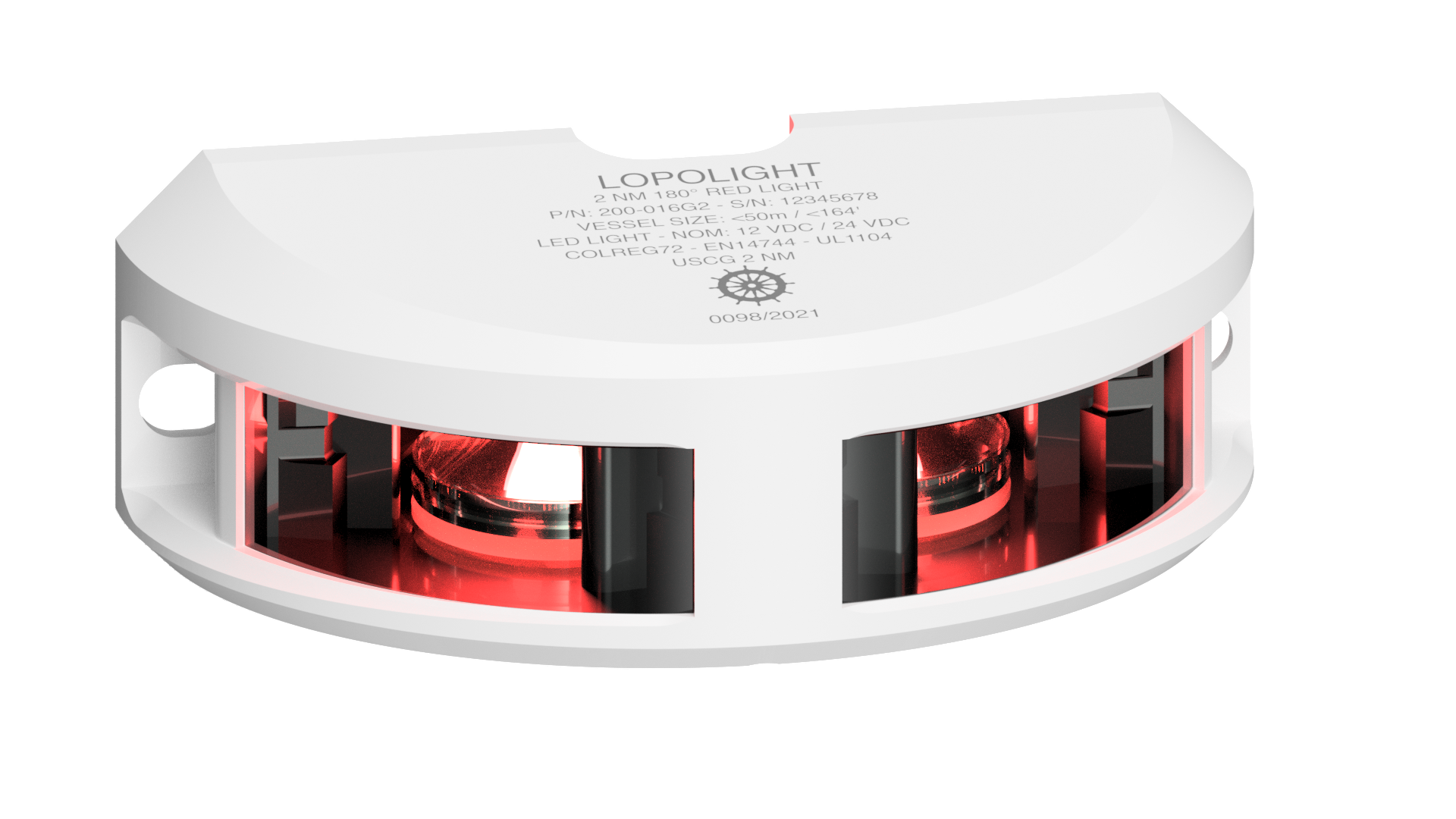 3nm 180° Red, white ceramic coated